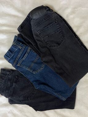 Kids  High-Rise Slim Jeans - Black & Dark Blue jeans Boy size 12 3pack